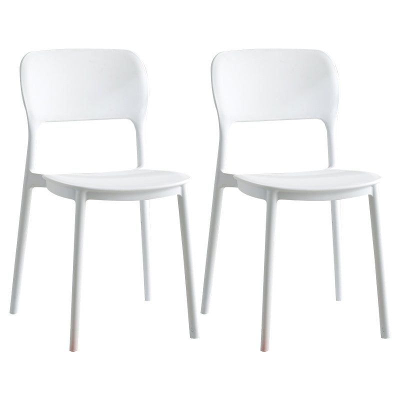 Scandinavian Plastic Kitchen Dining Side Chair Open Back Chair White 2 Piece Set Clearhalo 'Dining Chairs' 'Dining Tables & Seating' 'dining_chair' 'furn' 'furn_dining_chair' 'Furniture' 'furniture_dining_chair' 'Kitchen & Dining Furniture' 4792226