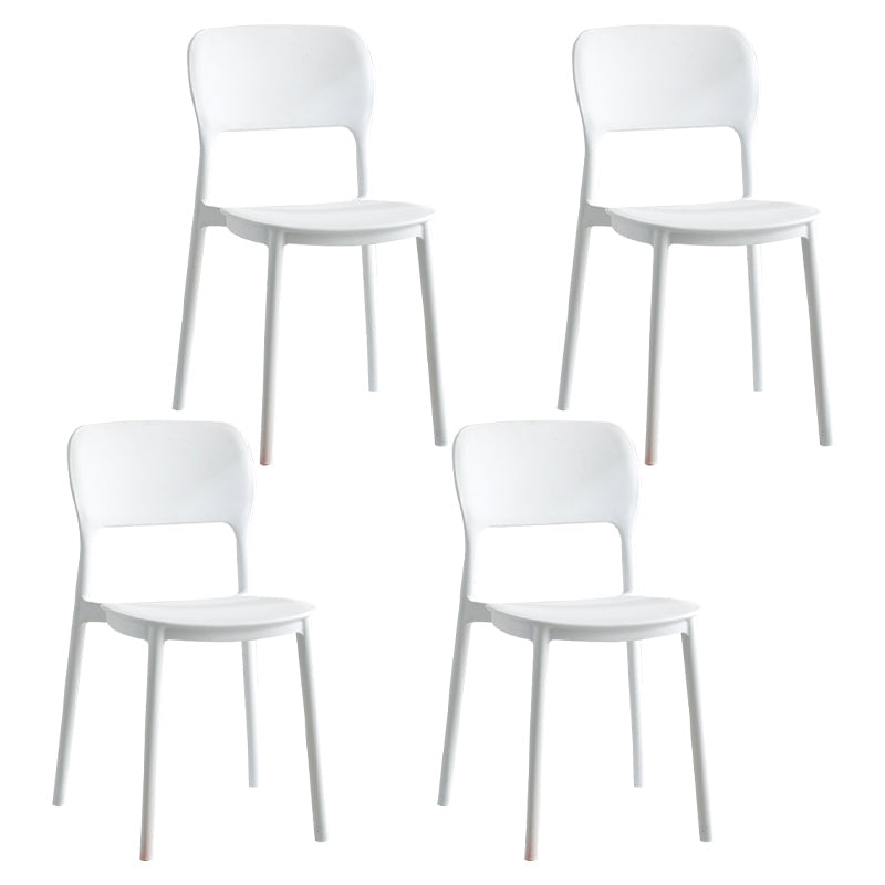 Scandinavian Plastic Kitchen Dining Side Chair Open Back Chair White 4 Piece Set Clearhalo 'Dining Chairs' 'Dining Tables & Seating' 'dining_chair' 'furn' 'furn_dining_chair' 'Furniture' 'furniture_dining_chair' 'Kitchen & Dining Furniture' 4792229