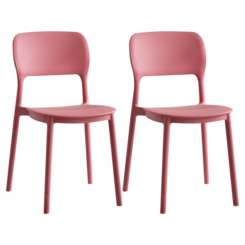 Scandinavian Plastic Kitchen Dining Side Chair Open Back Chair Red 2 Piece Set Clearhalo 'Dining Chairs' 'Dining Tables & Seating' 'dining_chair' 'furn' 'furn_dining_chair' 'Furniture' 'furniture_dining_chair' 'Kitchen & Dining Furniture' 4792232