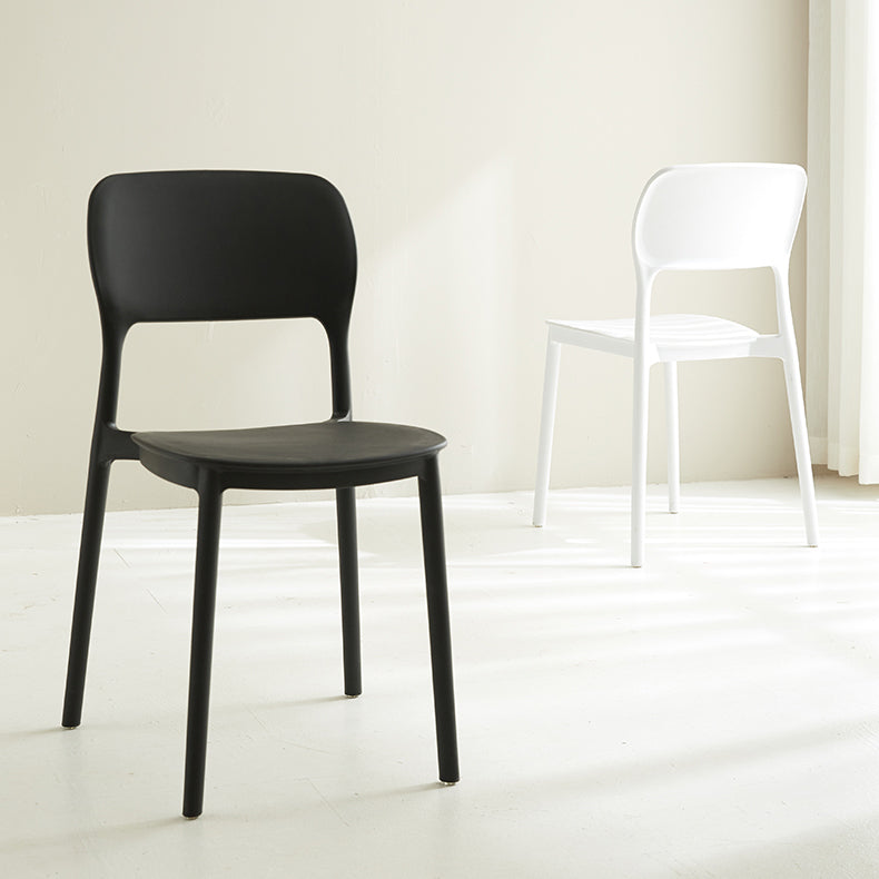Scandinavian Plastic Kitchen Dining Side Chair Open Back Chair Clearhalo 'Dining Chairs' 'Dining Tables & Seating' 'dining_chair' 'furn' 'furn_dining_chair' 'Furniture' 'furniture_dining_chair' 'Kitchen & Dining Furniture' 4792233
