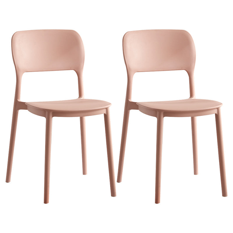 Scandinavian Plastic Kitchen Dining Side Chair Open Back Chair Pink 2 Piece Set Clearhalo 'Dining Chairs' 'Dining Tables & Seating' 'dining_chair' 'furn' 'furn_dining_chair' 'Furniture' 'furniture_dining_chair' 'Kitchen & Dining Furniture' 4792237