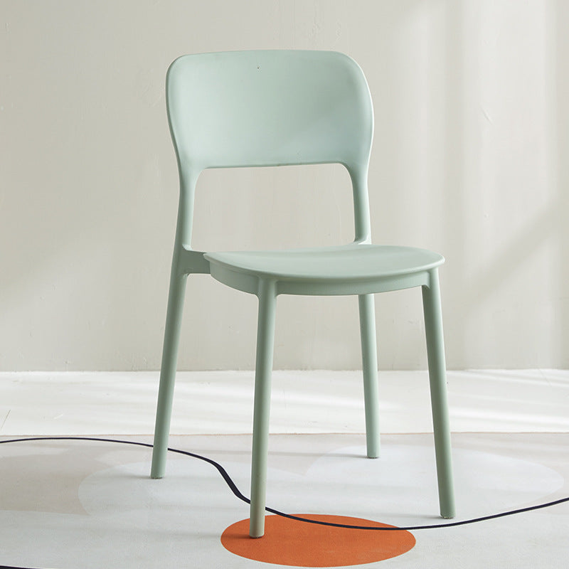 Scandinavian Plastic Kitchen Dining Side Chair Open Back Chair Green 1 Piece Clearhalo 'Dining Chairs' 'Dining Tables & Seating' 'dining_chair' 'furn' 'furn_dining_chair' 'Furniture' 'furniture_dining_chair' 'Kitchen & Dining Furniture' 4792239