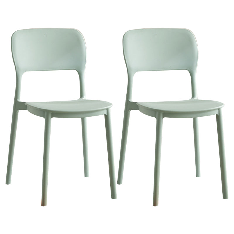 Scandinavian Plastic Kitchen Dining Side Chair Open Back Chair Green 2 Piece Set Clearhalo 'Dining Chairs' 'Dining Tables & Seating' 'dining_chair' 'furn' 'furn_dining_chair' 'Furniture' 'furniture_dining_chair' 'Kitchen & Dining Furniture' 4792240