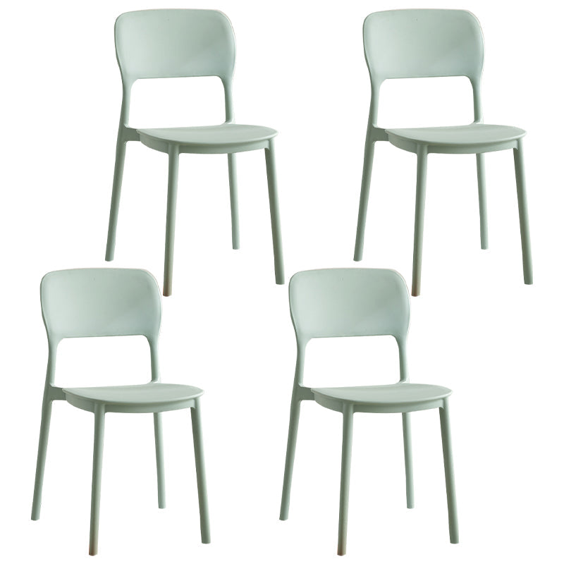 Scandinavian Plastic Kitchen Dining Side Chair Open Back Chair Green 4 Piece Set Clearhalo 'Dining Chairs' 'Dining Tables & Seating' 'dining_chair' 'furn' 'furn_dining_chair' 'Furniture' 'furniture_dining_chair' 'Kitchen & Dining Furniture' 4792241