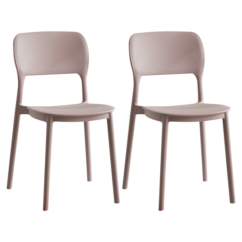 Scandinavian Plastic Kitchen Dining Side Chair Open Back Chair Camel 2 Piece Set Clearhalo 'Dining Chairs' 'Dining Tables & Seating' 'dining_chair' 'furn' 'furn_dining_chair' 'Furniture' 'furniture_dining_chair' 'Kitchen & Dining Furniture' 4792243