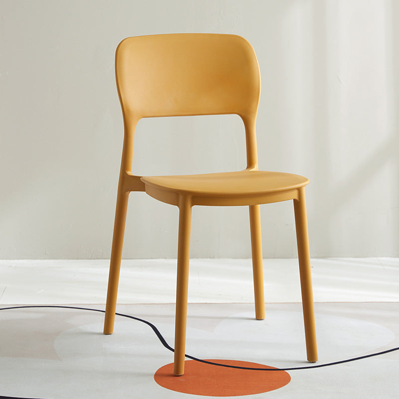 Scandinavian Plastic Kitchen Dining Side Chair Open Back Chair Ginger 1 Piece Clearhalo 'Dining Chairs' 'Dining Tables & Seating' 'dining_chair' 'furn' 'furn_dining_chair' 'Furniture' 'furniture_dining_chair' 'Kitchen & Dining Furniture' 4792245