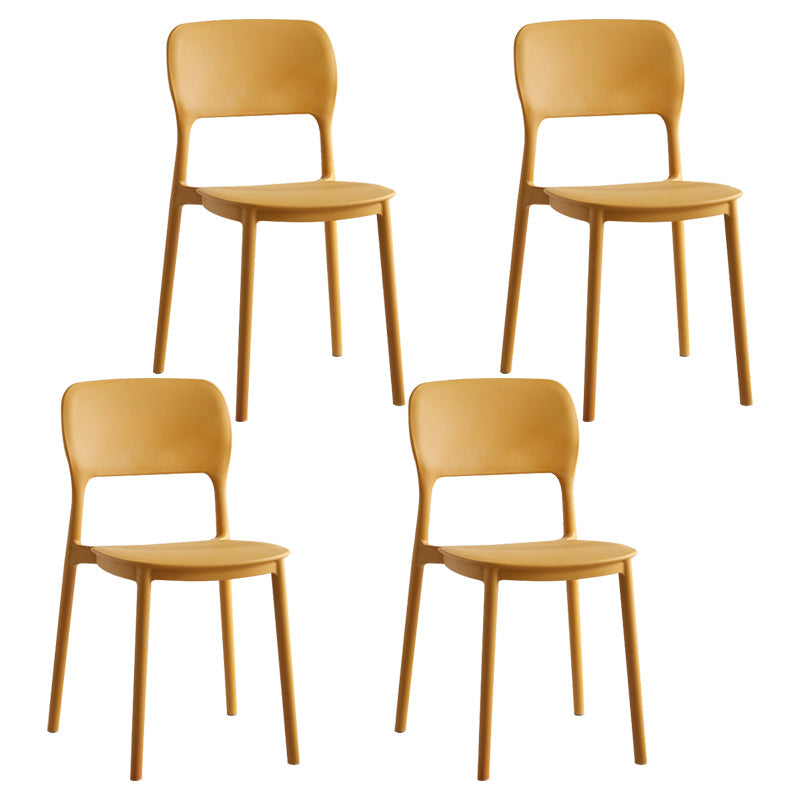 Scandinavian Plastic Kitchen Dining Side Chair Open Back Chair Ginger 4 Piece Set Clearhalo 'Dining Chairs' 'Dining Tables & Seating' 'dining_chair' 'furn' 'furn_dining_chair' 'Furniture' 'furniture_dining_chair' 'Kitchen & Dining Furniture' 4792247