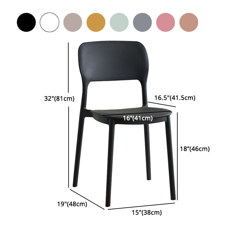 Scandinavian Plastic Kitchen Dining Side Chair Open Back Chair Clearhalo 'Dining Chairs' 'Dining Tables & Seating' 'dining_chair' 'furn' 'furn_dining_chair' 'Furniture' 'furniture_dining_chair' 'Kitchen & Dining Furniture' 4792248