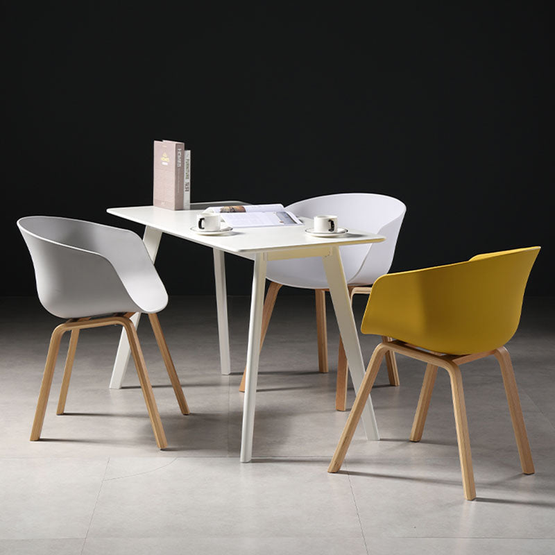 Contemporary Style Dining Chair Arm Side Chairs with Wooden Legs Clearhalo 'Dining Chairs' 'Dining Tables & Seating' 'dining_chair' 'Furniture' 'furniture_dining_chair' 'Kitchen & Dining Furniture' 4792251