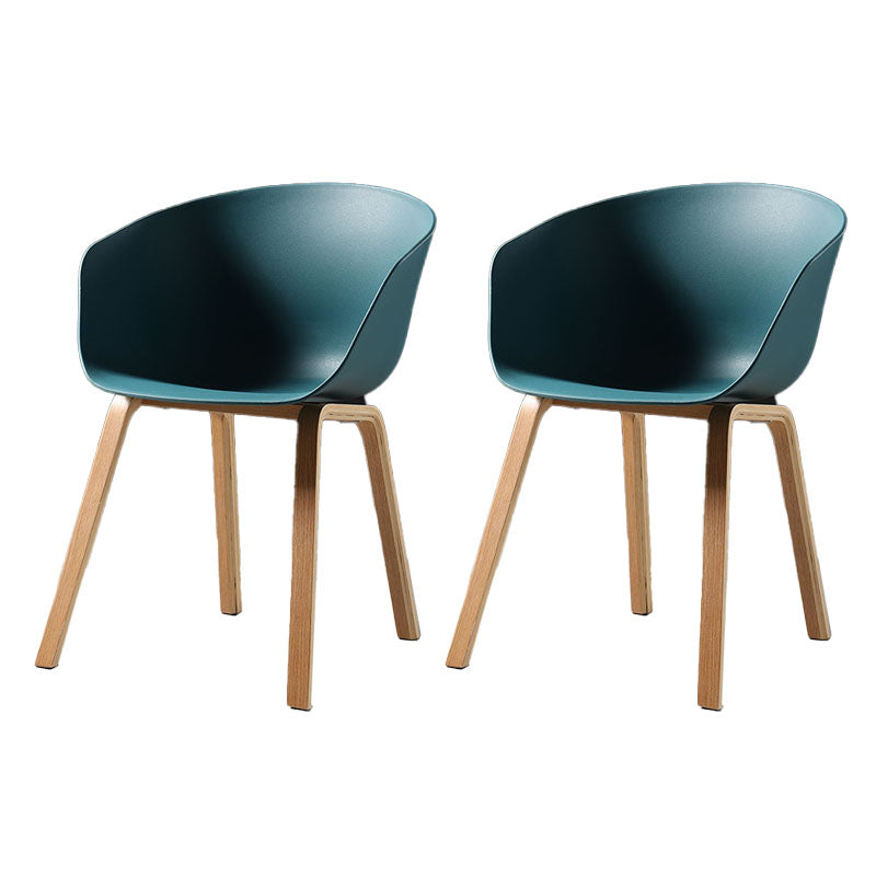 Contemporary Style Dining Chair Arm Side Chairs with Wooden Legs Aqua Set of 2 Clearhalo 'Dining Chairs' 'Dining Tables & Seating' 'dining_chair' 'Furniture' 'furniture_dining_chair' 'Kitchen & Dining Furniture' 4792252