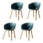 Contemporary Style Dining Chair Arm Side Chairs with Wooden Legs Aqua Set of 4 Clearhalo 'Dining Chairs' 'Dining Tables & Seating' 'dining_chair' 'Furniture' 'furniture_dining_chair' 'Kitchen & Dining Furniture' 4792254