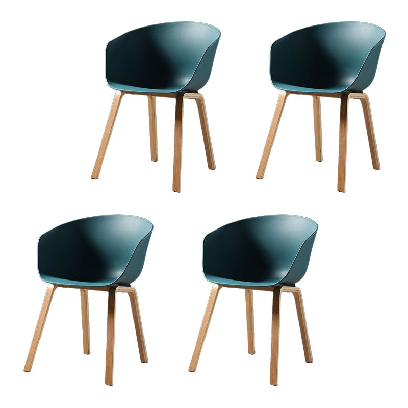 Contemporary Style Dining Chair Arm Side Chairs with Wooden Legs Aqua Set of 4 Clearhalo 'Dining Chairs' 'Dining Tables & Seating' 'dining_chair' 'Furniture' 'furniture_dining_chair' 'Kitchen & Dining Furniture' 4792254