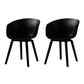 Contemporary Style Dining Chair Arm Side Chairs with Wooden Legs Black Set of 2 Clearhalo 'Dining Chairs' 'Dining Tables & Seating' 'dining_chair' 'Furniture' 'furniture_dining_chair' 'Kitchen & Dining Furniture' 4792257