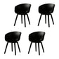 Contemporary Style Dining Chair Arm Side Chairs with Wooden Legs Black Set of 4 Clearhalo 'Dining Chairs' 'Dining Tables & Seating' 'dining_chair' 'Furniture' 'furniture_dining_chair' 'Kitchen & Dining Furniture' 4792259