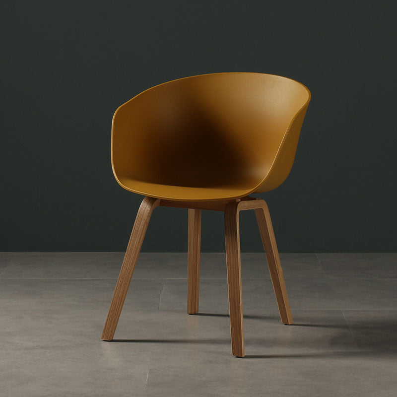 Contemporary Style Dining Chair Arm Side Chairs with Wooden Legs Ginger 1 Piece Clearhalo 'Dining Chairs' 'Dining Tables & Seating' 'dining_chair' 'Furniture' 'furniture_dining_chair' 'Kitchen & Dining Furniture' 4792267