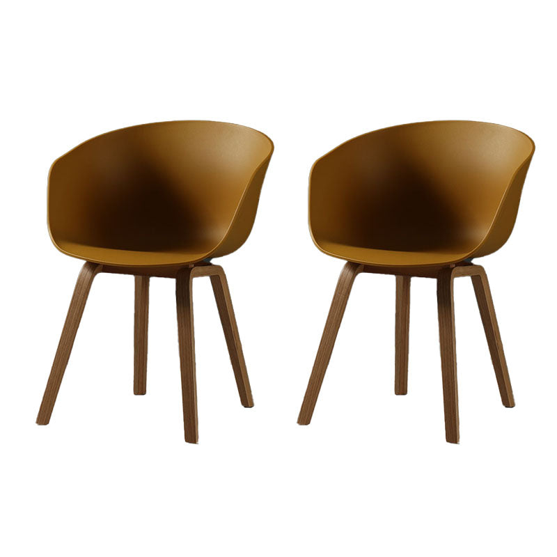 Contemporary Style Dining Chair Arm Side Chairs with Wooden Legs Ginger Set of 2 Clearhalo 'Dining Chairs' 'Dining Tables & Seating' 'dining_chair' 'Furniture' 'furniture_dining_chair' 'Kitchen & Dining Furniture' 4792269