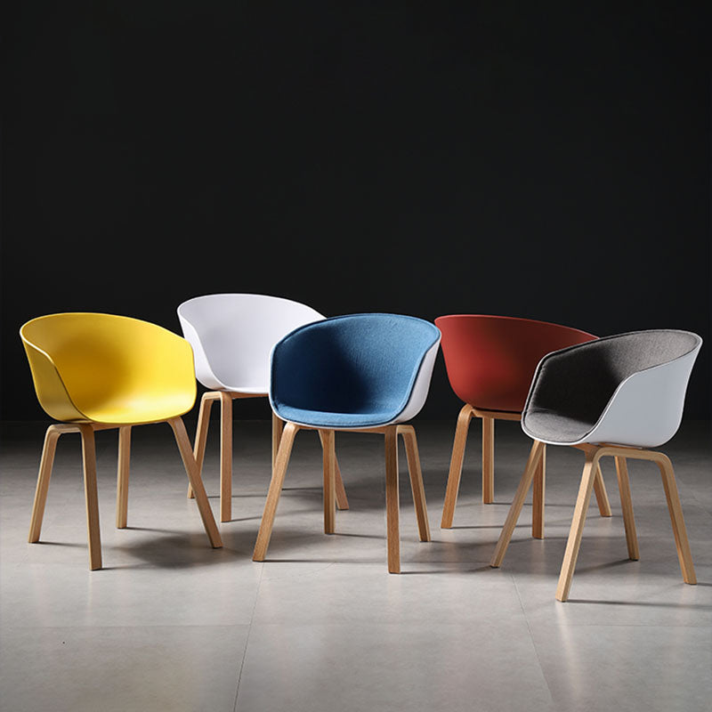 Contemporary Style Dining Chair Arm Side Chairs with Wooden Legs Clearhalo 'Dining Chairs' 'Dining Tables & Seating' 'dining_chair' 'Furniture' 'furniture_dining_chair' 'Kitchen & Dining Furniture' 4792270