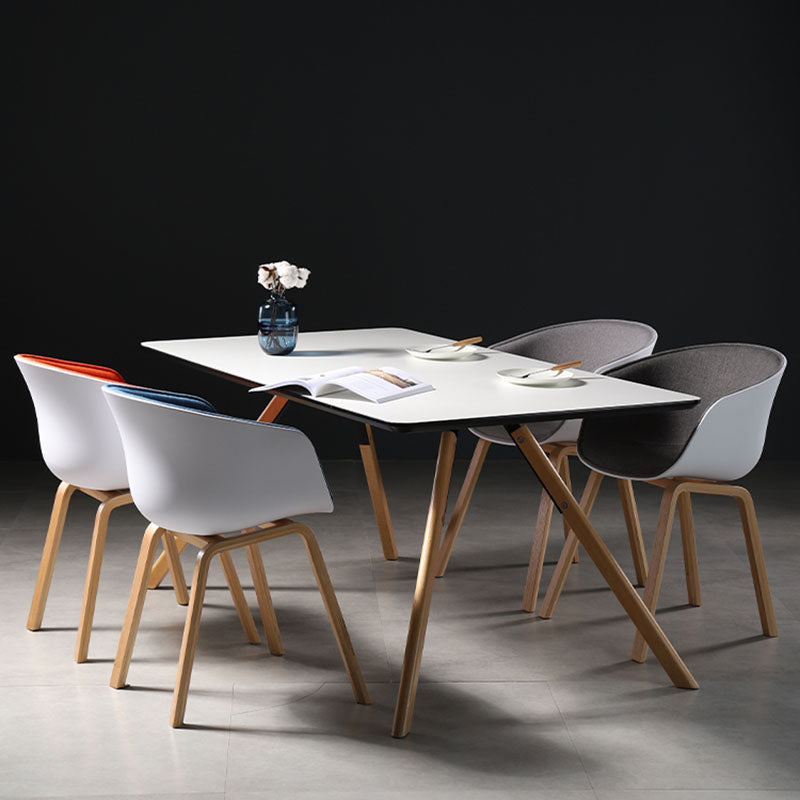 Contemporary Style Dining Chair Arm Side Chairs with Wooden Legs Clearhalo 'Dining Chairs' 'Dining Tables & Seating' 'dining_chair' 'Furniture' 'furniture_dining_chair' 'Kitchen & Dining Furniture' 4792273