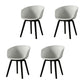 Contemporary Style Dining Chair Arm Side Chairs with Wooden Legs White-Black Set of 4 Clearhalo 'Dining Chairs' 'Dining Tables & Seating' 'dining_chair' 'Furniture' 'furniture_dining_chair' 'Kitchen & Dining Furniture' 4792276