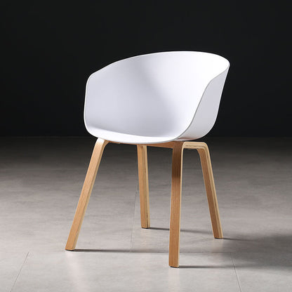 Contemporary Style Dining Chair Arm Side Chairs with Wooden Legs White 1 Piece Clearhalo 'Dining Chairs' 'Dining Tables & Seating' 'dining_chair' 'Furniture' 'furniture_dining_chair' 'Kitchen & Dining Furniture' 4792277