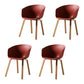 Contemporary Style Dining Chair Arm Side Chairs with Wooden Legs Dark Red Set of 4 Clearhalo 'Dining Chairs' 'Dining Tables & Seating' 'dining_chair' 'Furniture' 'furniture_dining_chair' 'Kitchen & Dining Furniture' 4792282