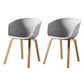 Contemporary Style Dining Chair Arm Side Chairs with Wooden Legs Grey Set of 2 Clearhalo 'Dining Chairs' 'Dining Tables & Seating' 'dining_chair' 'Furniture' 'furniture_dining_chair' 'Kitchen & Dining Furniture' 4792287