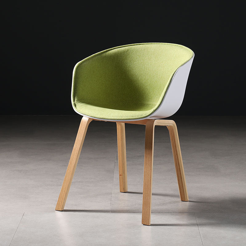 Contemporary Style Dining Chair Arm Side Chairs with Wooden Legs Green 1 Piece Clearhalo 'Dining Chairs' 'Dining Tables & Seating' 'dining_chair' 'Furniture' 'furniture_dining_chair' 'Kitchen & Dining Furniture' 4792289