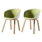 Contemporary Style Dining Chair Arm Side Chairs with Wooden Legs Green Set of 2 Clearhalo 'Dining Chairs' 'Dining Tables & Seating' 'dining_chair' 'Furniture' 'furniture_dining_chair' 'Kitchen & Dining Furniture' 4792290