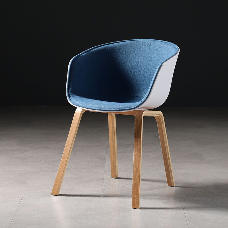 Contemporary Style Dining Chair Arm Side Chairs with Wooden Legs Blue 1 Piece Clearhalo 'Dining Chairs' 'Dining Tables & Seating' 'dining_chair' 'Furniture' 'furniture_dining_chair' 'Kitchen & Dining Furniture' 4792295