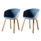 Contemporary Style Dining Chair Arm Side Chairs with Wooden Legs Blue Set of 2 Clearhalo 'Dining Chairs' 'Dining Tables & Seating' 'dining_chair' 'Furniture' 'furniture_dining_chair' 'Kitchen & Dining Furniture' 4792296