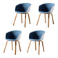 Contemporary Style Dining Chair Arm Side Chairs with Wooden Legs Blue Set of 4 Clearhalo 'Dining Chairs' 'Dining Tables & Seating' 'dining_chair' 'Furniture' 'furniture_dining_chair' 'Kitchen & Dining Furniture' 4792297