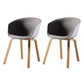 Contemporary Style Dining Chair Arm Side Chairs with Wooden Legs Dark Gray Set of 2 Clearhalo 'Dining Chairs' 'Dining Tables & Seating' 'dining_chair' 'Furniture' 'furniture_dining_chair' 'Kitchen & Dining Furniture' 4792299