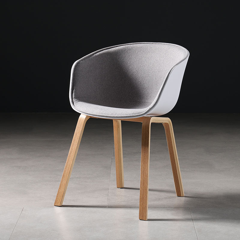 Contemporary Style Dining Chair Arm Side Chairs with Wooden Legs Light Gray 1 Piece Clearhalo 'Dining Chairs' 'Dining Tables & Seating' 'dining_chair' 'Furniture' 'furniture_dining_chair' 'Kitchen & Dining Furniture' 4792301