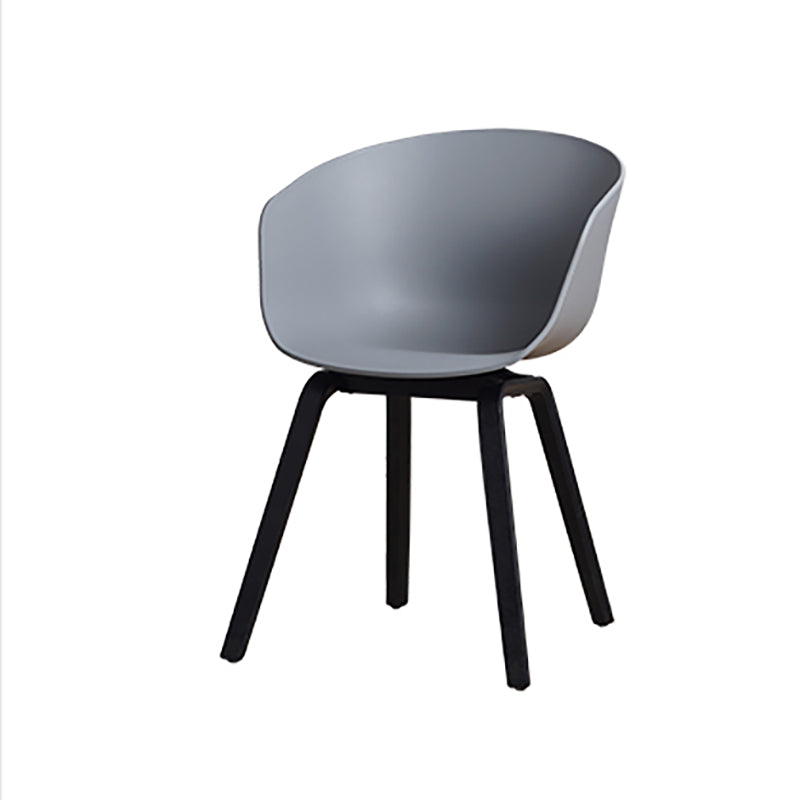 Contemporary Style Dining Chair Arm Side Chairs with Wooden Legs Dark Gray-Black 1 Piece Clearhalo 'Dining Chairs' 'Dining Tables & Seating' 'dining_chair' 'Furniture' 'furniture_dining_chair' 'Kitchen & Dining Furniture' 4792304