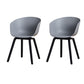 Contemporary Style Dining Chair Arm Side Chairs with Wooden Legs Dark Gray-Black Set of 2 Clearhalo 'Dining Chairs' 'Dining Tables & Seating' 'dining_chair' 'Furniture' 'furniture_dining_chair' 'Kitchen & Dining Furniture' 4792305
