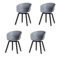 Contemporary Style Dining Chair Arm Side Chairs with Wooden Legs Dark Gray-Black Set of 4 Clearhalo 'Dining Chairs' 'Dining Tables & Seating' 'dining_chair' 'Furniture' 'furniture_dining_chair' 'Kitchen & Dining Furniture' 4792306