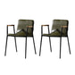 Industrial Style Chair Kitchen Arm Side Chairs with Metal Legs Green 2 Piece Set Clearhalo 'Dining Chairs' 'Dining Tables & Seating' 'dining_chair' 'furn' 'furn_dining_chair' 'Furniture' 'furniture_dining_chair' 'Kitchen & Dining Furniture' 4792316