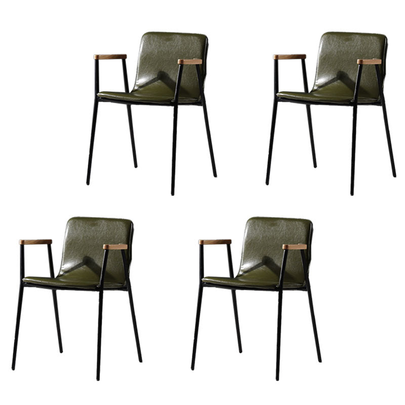 Industrial Style Chair Kitchen Arm Side Chairs with Metal Legs Green 4 Piece Set Clearhalo 'Dining Chairs' 'Dining Tables & Seating' 'dining_chair' 'furn' 'furn_dining_chair' 'Furniture' 'furniture_dining_chair' 'Kitchen & Dining Furniture' 4792318