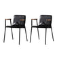 Industrial Style Chair Kitchen Arm Side Chairs with Metal Legs Black 2 Piece Set Clearhalo 'Dining Chairs' 'Dining Tables & Seating' 'dining_chair' 'furn' 'furn_dining_chair' 'Furniture' 'furniture_dining_chair' 'Kitchen & Dining Furniture' 4792323