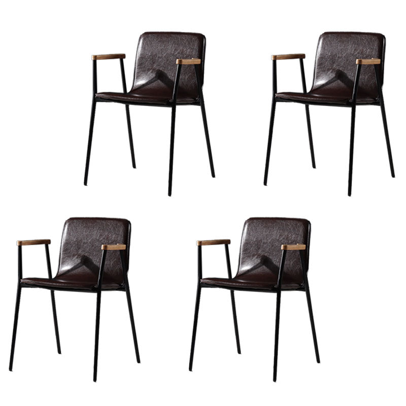 Industrial Style Chair Kitchen Arm Side Chairs with Metal Legs Coffee 4 Piece Set Clearhalo 'Dining Chairs' 'Dining Tables & Seating' 'dining_chair' 'furn' 'furn_dining_chair' 'Furniture' 'furniture_dining_chair' 'Kitchen & Dining Furniture' 4792330
