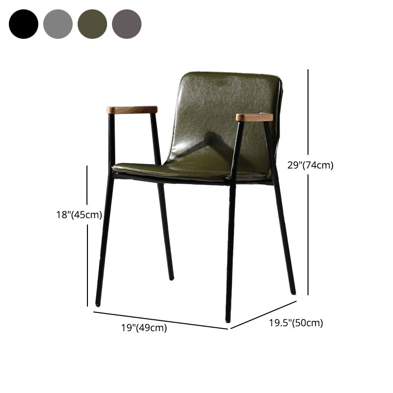 Industrial Style Chair Kitchen Arm Side Chairs with Metal Legs Clearhalo 'Dining Chairs' 'Dining Tables & Seating' 'dining_chair' 'furn' 'furn_dining_chair' 'Furniture' 'furniture_dining_chair' 'Kitchen & Dining Furniture' 4792331