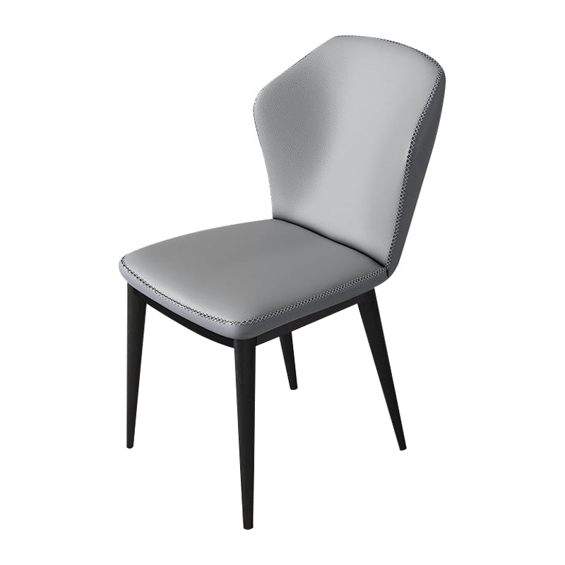 Nordic Glam Style Chair Kitchen Armless Wingback Chair with Metal Legs Clearhalo 'Dining Chairs' 'Dining Tables & Seating' 'dining_chair' 'furn' 'furn_dining_chair' 'Furniture' 'furniture_dining_chair' 'Kitchen & Dining Furniture' 4792341