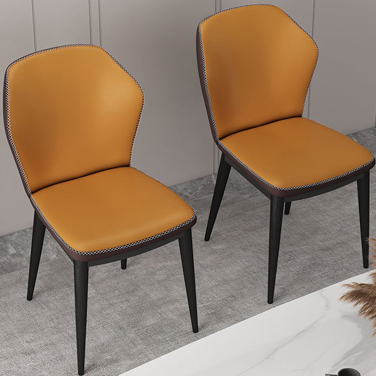 Nordic Glam Style Chair Kitchen Armless Wingback Chair with Metal Legs Clearhalo 'Dining Chairs' 'Dining Tables & Seating' 'dining_chair' 'furn' 'furn_dining_chair' 'Furniture' 'furniture_dining_chair' 'Kitchen & Dining Furniture' 4792351