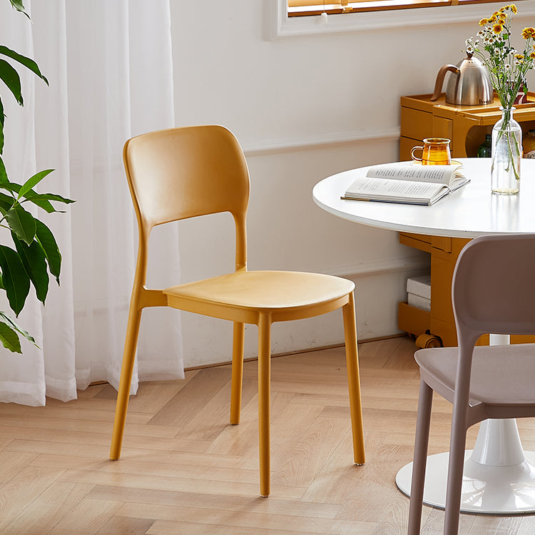 Scandinavian Plastic Stacking Dining Chairs Armless Open Back Chairs Clearhalo 'Dining Chairs' 'Dining Tables & Seating' 'dining_chair' 'furn' 'furn_dining_chair' 'Furniture' 'furniture_dining_chair' 'Kitchen & Dining Furniture' 4792356