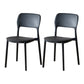 Scandinavian Plastic Stacking Dining Chairs Armless Open Back Chairs Black 2 Piece Set Clearhalo 'Dining Chairs' 'Dining Tables & Seating' 'dining_chair' 'furn' 'furn_dining_chair' 'Furniture' 'furniture_dining_chair' 'Kitchen & Dining Furniture' 4792357