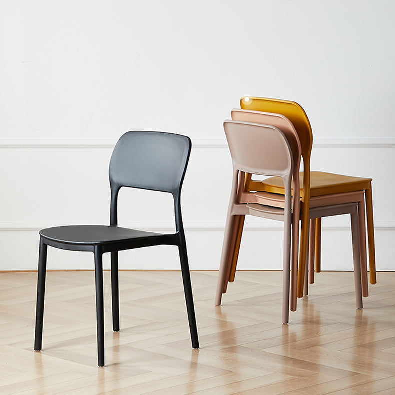 Scandinavian Plastic Stacking Dining Chairs Armless Open Back Chairs Clearhalo 'Dining Chairs' 'Dining Tables & Seating' 'dining_chair' 'furn' 'furn_dining_chair' 'Furniture' 'furniture_dining_chair' 'Kitchen & Dining Furniture' 4792362