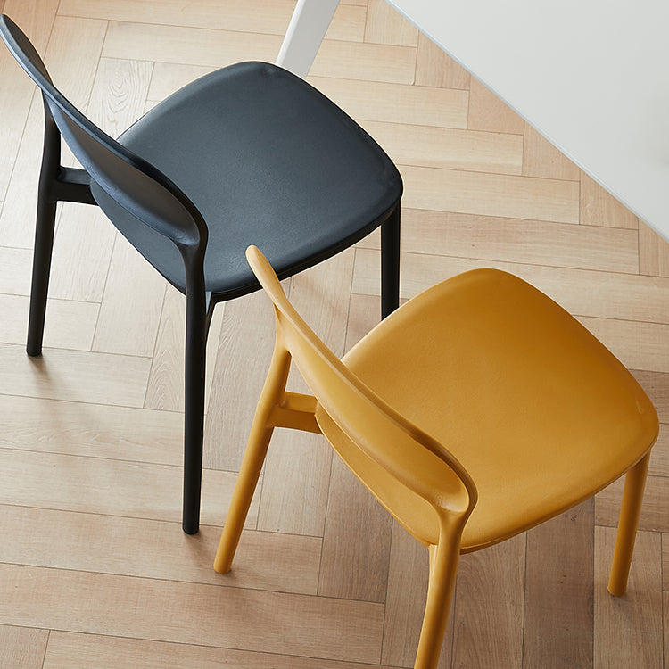 Scandinavian Plastic Stacking Dining Chairs Armless Open Back Chairs Clearhalo 'Dining Chairs' 'Dining Tables & Seating' 'dining_chair' 'furn' 'furn_dining_chair' 'Furniture' 'furniture_dining_chair' 'Kitchen & Dining Furniture' 4792366