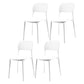 Scandinavian Plastic Stacking Dining Chairs Armless Open Back Chairs White 4 Piece Set Clearhalo 'Dining Chairs' 'Dining Tables & Seating' 'dining_chair' 'furn' 'furn_dining_chair' 'Furniture' 'furniture_dining_chair' 'Kitchen & Dining Furniture' 4792367