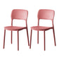 Scandinavian Plastic Stacking Dining Chairs Armless Open Back Chairs Red 2 Piece Set Clearhalo 'Dining Chairs' 'Dining Tables & Seating' 'dining_chair' 'furn' 'furn_dining_chair' 'Furniture' 'furniture_dining_chair' 'Kitchen & Dining Furniture' 4792369