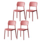 Scandinavian Plastic Stacking Dining Chairs Armless Open Back Chairs Red 4 Piece Set Clearhalo 'Dining Chairs' 'Dining Tables & Seating' 'dining_chair' 'furn' 'furn_dining_chair' 'Furniture' 'furniture_dining_chair' 'Kitchen & Dining Furniture' 4792371
